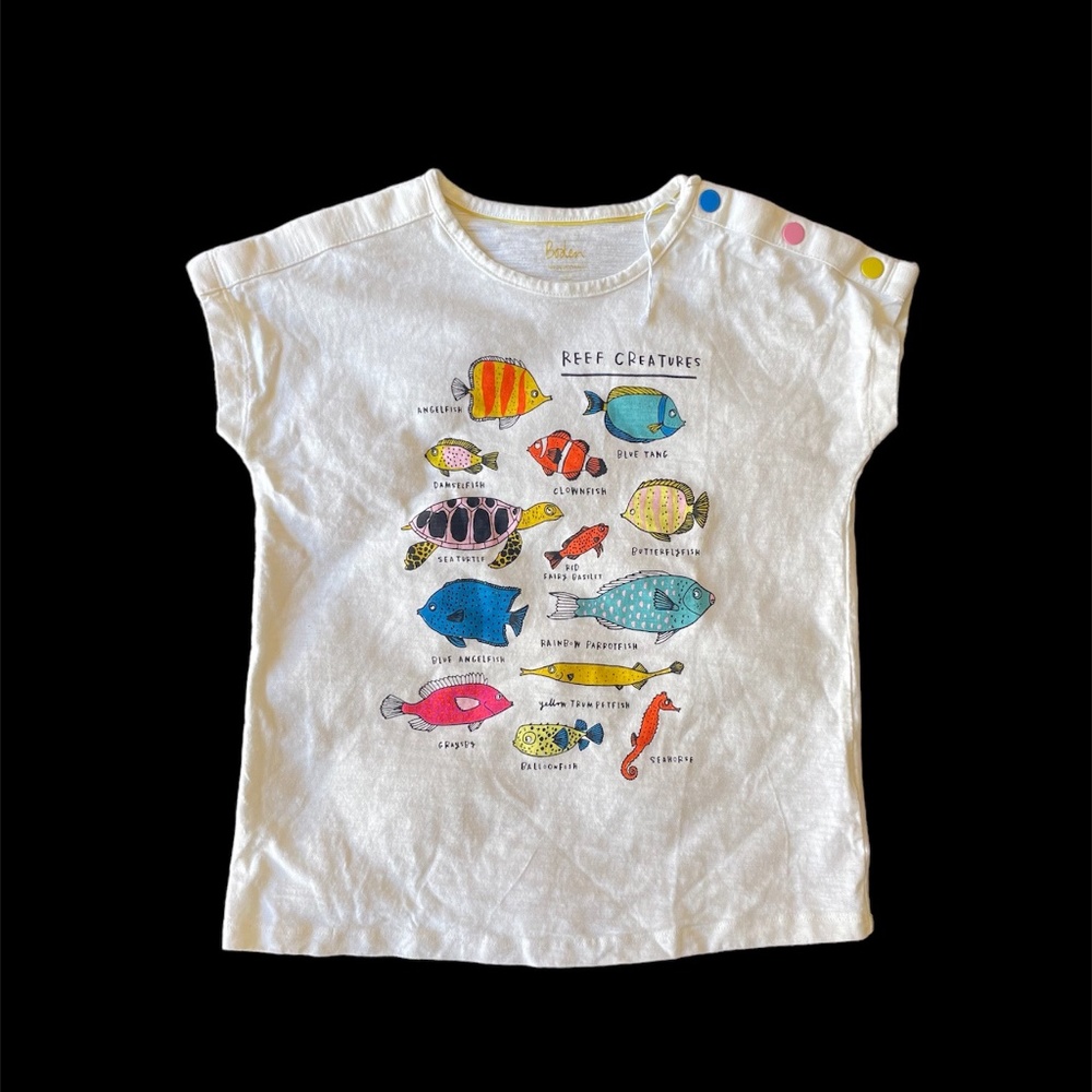 Boden Girls reef t-shirt size 11-12, like new.